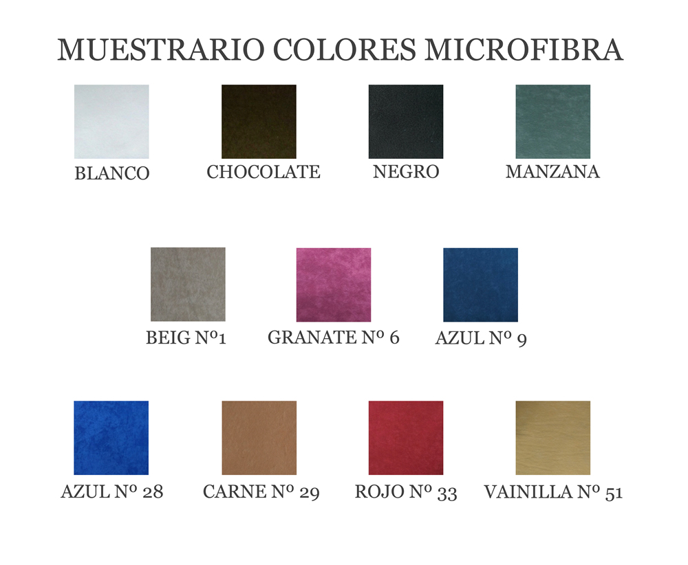muestrario colores microfibra